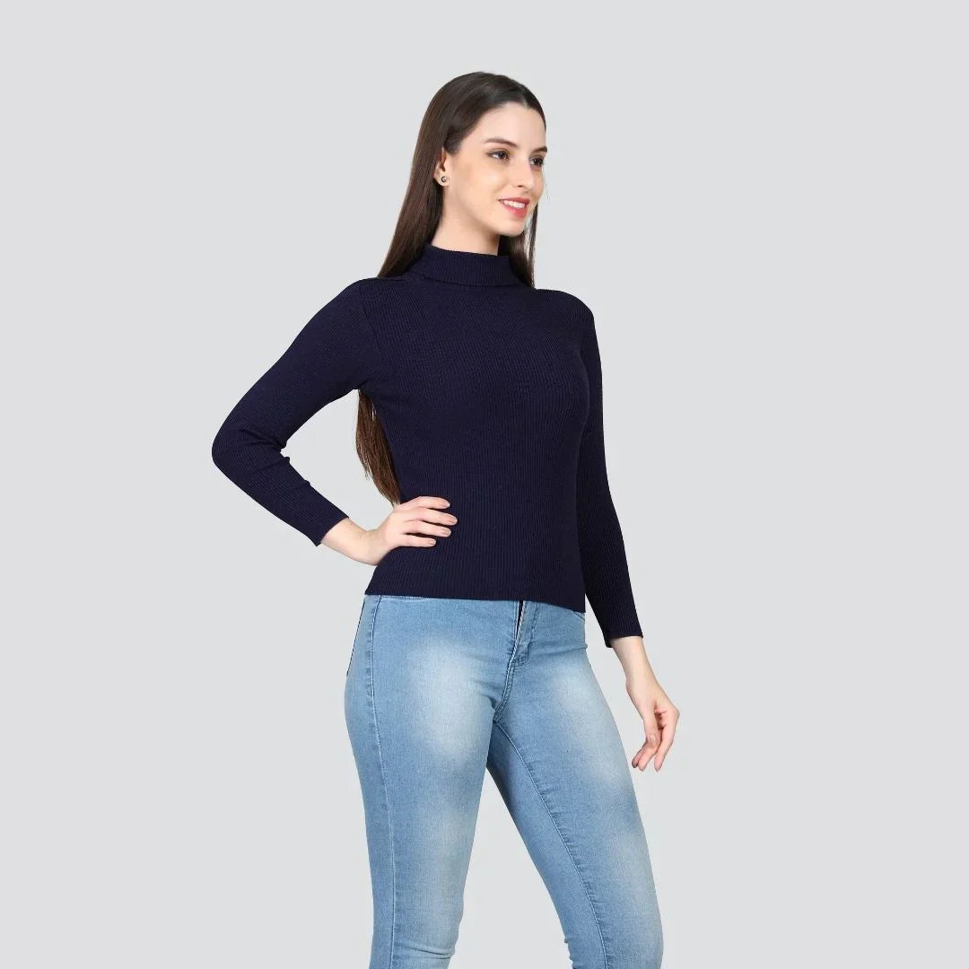 Navy Blue High Neck For Women