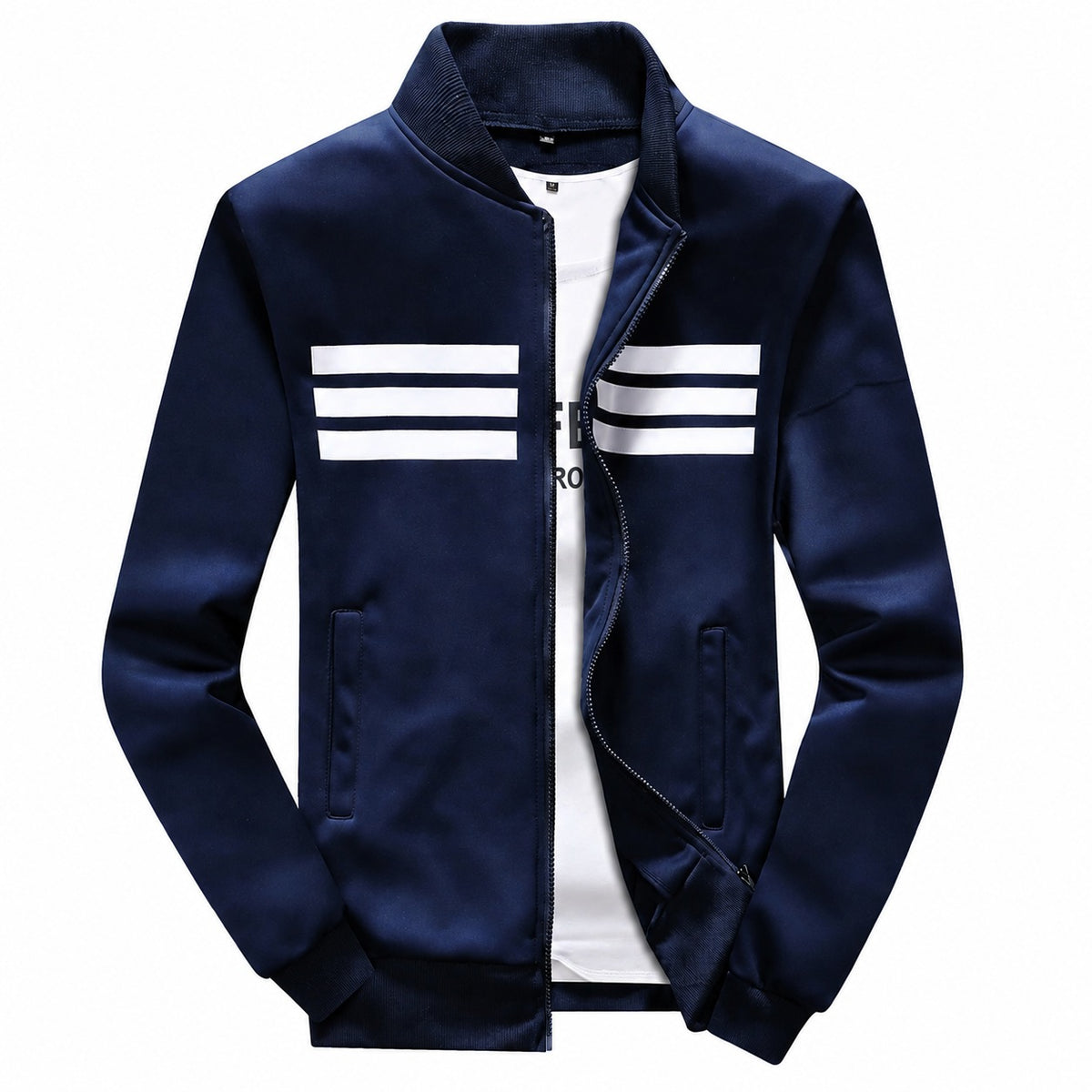 Pack Of Two Black & Navy Three Stripe Zipper Jacket