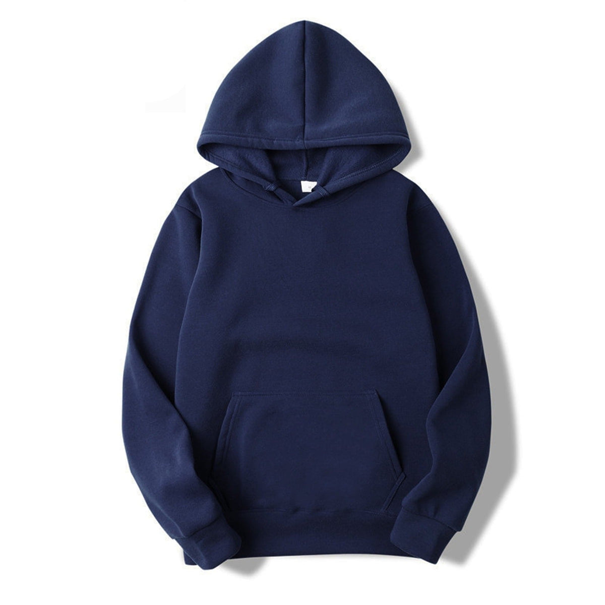 Navy Blue Basic Kangaroo Hoodie for Women