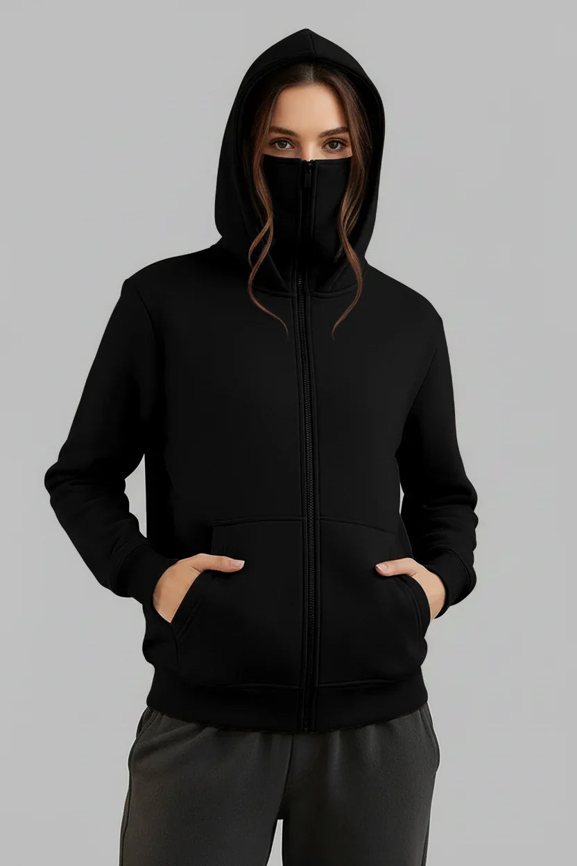 Balaclava Ninja Zipper Hoodie Jacket For Women
