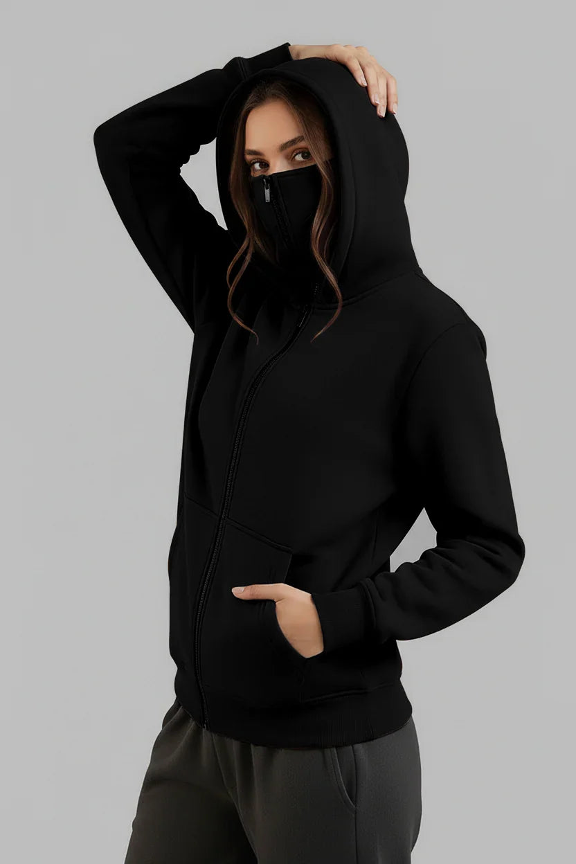Balaclava Ninja Zipper Hoodie Jacket For Women