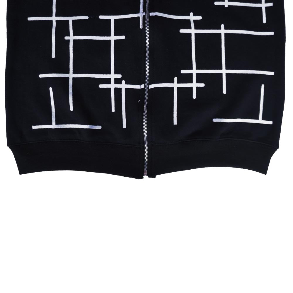 Black Printed Zipper Jacket For Women
