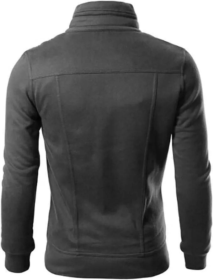Charcoal Mexican Style Zipper Jacket For Men