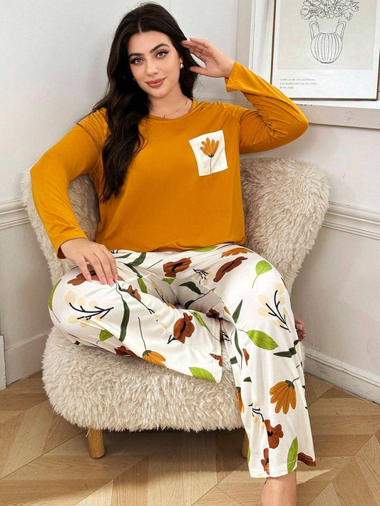 Flower Pocket Printed Night Suit