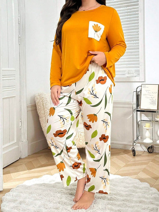 Flower Pocket Printed Night Suit