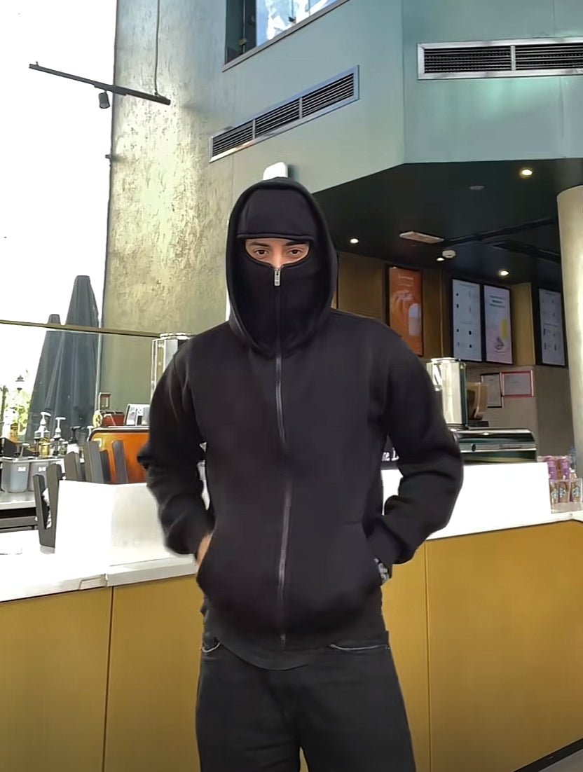 Balaclava Ninja Zipper Hoodie Jacket